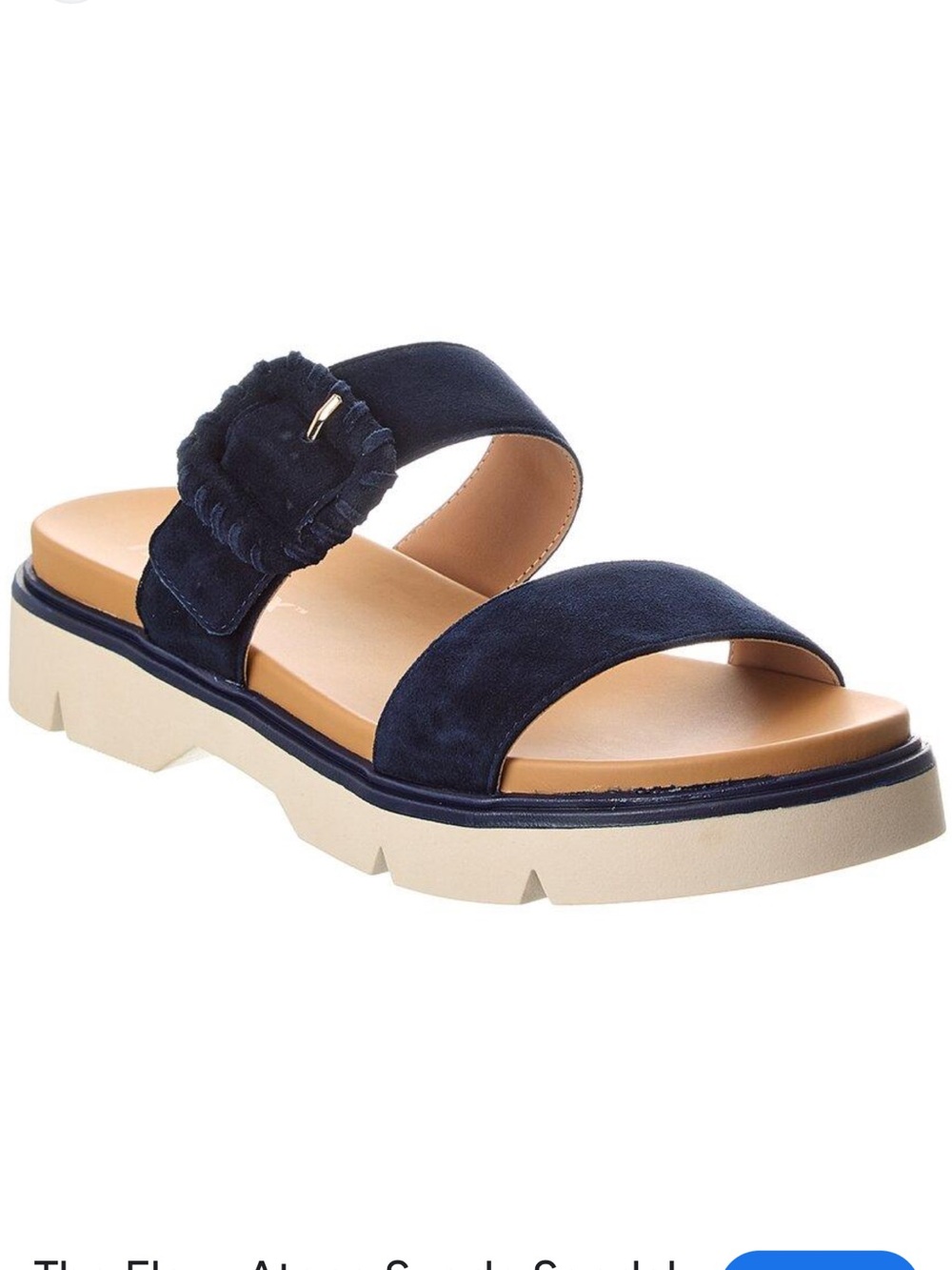 NWT THE FLEXX s38.5 EU”Atena”Navy Suede Buckle Slide Sandal-chunky sole-MSRP$155